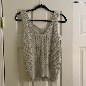 Women's Cable Knit Sweater Vest - Cream